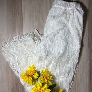 transparent long pants with white shorts, design